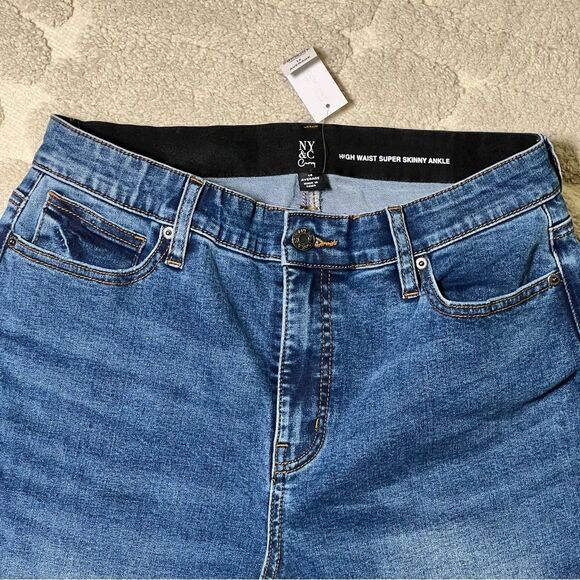 NY & Co high waist super skinny ankle jeans 🔥 CURVY 🔥 NWT 🔥 size 14 - Picture 2 of 7